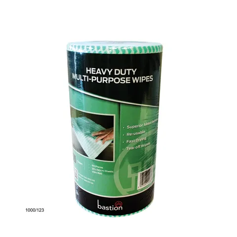 Bastion Green Wipes Heavy Duty 90Sht Roll