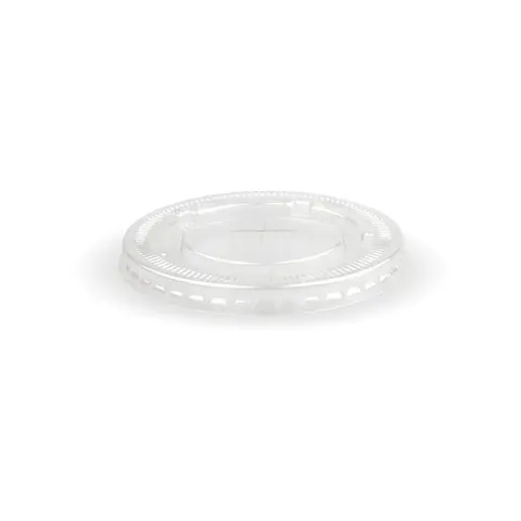 Biopak 90mm Clear PET Flat Cold Paper BioCup Lid 100 units per slve