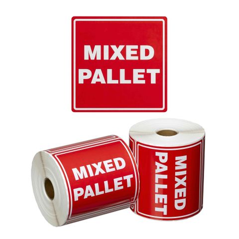 Matthews Mixed Pallet Label Red/White 99x99mm 500 Roll