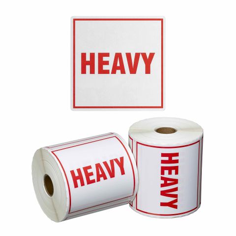 Matthews Heavy Handling Label White/Red 99x99mm 500 Roll