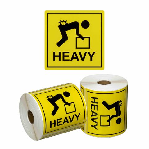 Matthews Heavy Handling Label Yellow/Black 99x99mm 500 Roll