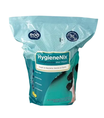 HygieneNix Biodegradable Wet / Gym Wipes Lemon Scent 800 Roll