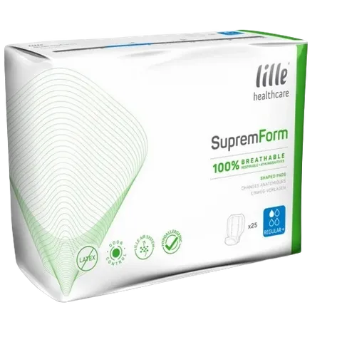 Lille Suprem Form Shaped Breathable Regular Plus Absorbency Continence Pads 25pk