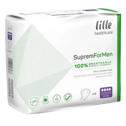 Lille Suprem ForMen Extra Absorbency Breathable Continence Pad 14pk