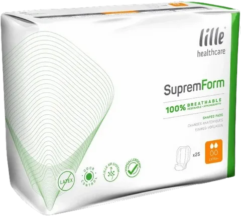 Lille Suprem Form Shaped Breathable Extra Plus Absorbency Continence Pads 25pk