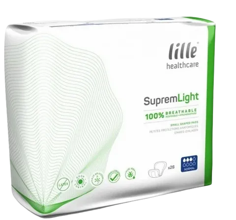 Lille Suprem Light Normal Absorbency Small Shaped Breathable Continence Pads 28pk