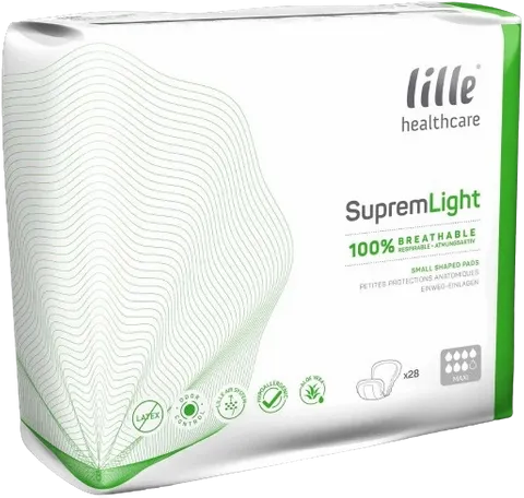 Lille Suprem Light Maximum Absorbency Small Shaped Breathable Continence Pads 30pk