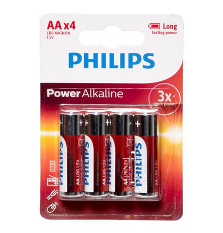 Phillips Power Alkaline Battery AA 4pk
