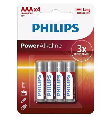 Phillips Power Alkaline Battery Red AAA 4pk