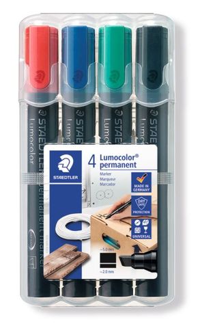 Staedtler 4pack Assorted Permanent Marker Pens Chisel Tip