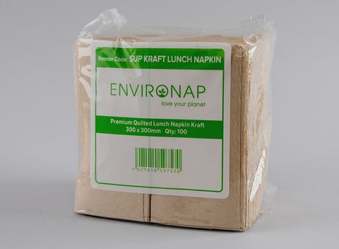 Environap Kraft Lunch Napkin 1/4 Fold 100slve