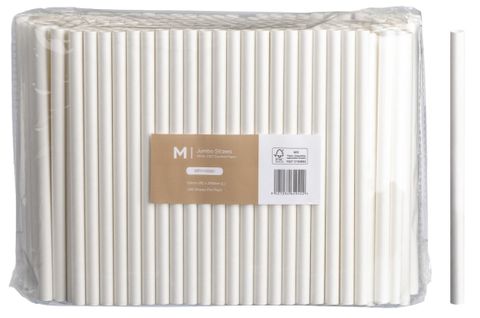 Matthews Straw Jumbo White Paper 9mm 250 units per pk