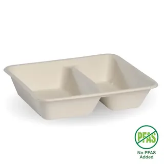 Biopak 2-Compartment Natural Plant Fibre Takeaway Base 125 units per slve