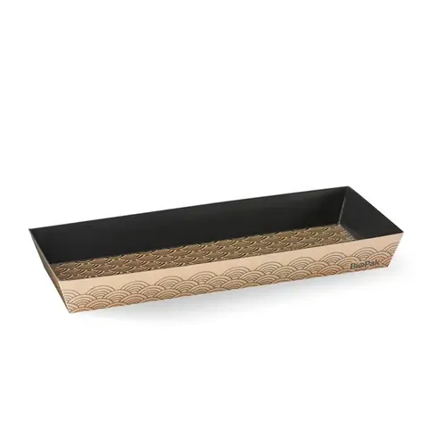 Biopak Long Plant Fibre Sushi Tray 100 units per slve