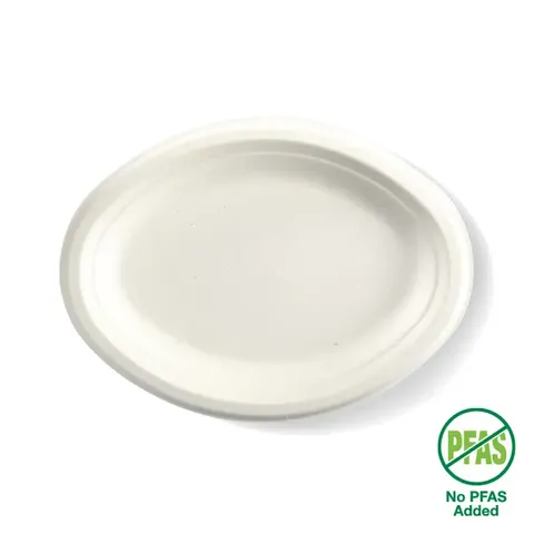 Biopak 26x19cm / Oval Plant Fibre Plate 125 units per slve