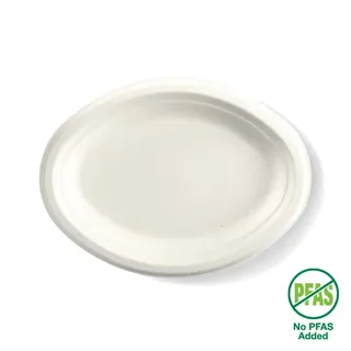 Biopak 26x19cm / Oval Plant Fibre Plate 125 units per slve