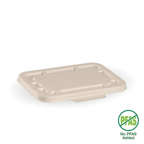 Biopak 500ml & 600ml Natural Plant Fibre Takeaway Lid 125 units per slve