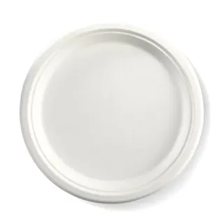 Biopak 25cm / 10" Round Plant Fibre Plate 125 units per slve