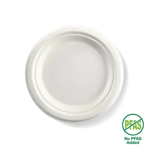 Biopak 18cm / 6" Round Plant Fibre Plate 125 units per slve