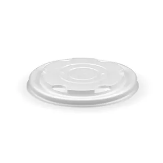 Biopak 250ml / 8oz White PLA BioBowl Lid 50 units per slve