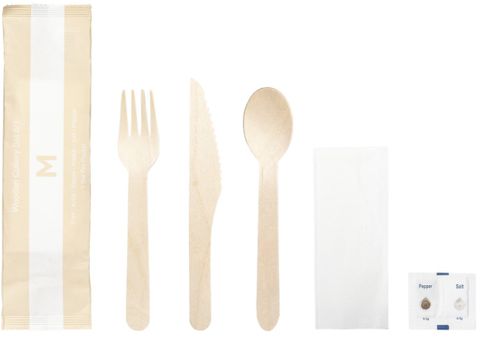 Matthews Cutlery Set Wooden Fork/Knife/Spoon/Napkin/Salt/Pepper