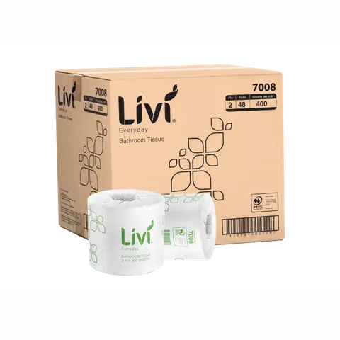 Livi Basics Toilet Paper Wrapped 2ply 400sht Roll 48 Roll Carton