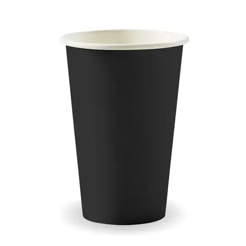 350ml / 12oz (80mm) Black Single Wall BioCup