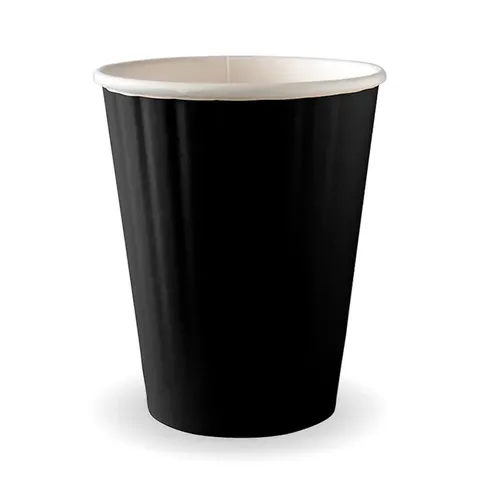 390ml / 12oz (90mm) Black Double Wall BioCup