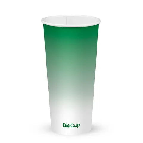 Biopak 650ml / 22oz (90mm) Green Cold Paper BioCup