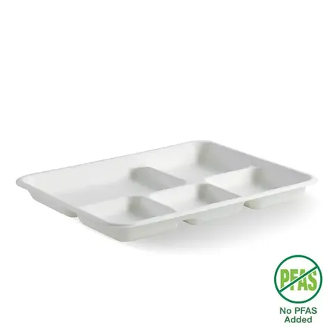 5-Compartment Plant Fibre Tray