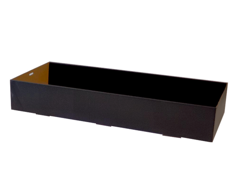 Berica Noir Catering Tray, Large Narrow Rectangle, 558L x 252W x 90H mm, Black