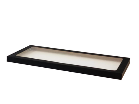Berica Noir Catering Lid with window, Large Narrow Rectangle, 558L x 252W x 30H mm, Black