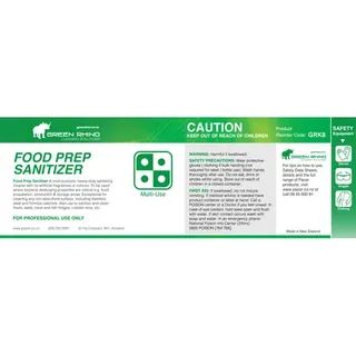 Green Rhino Label Food Prep Sanitiser