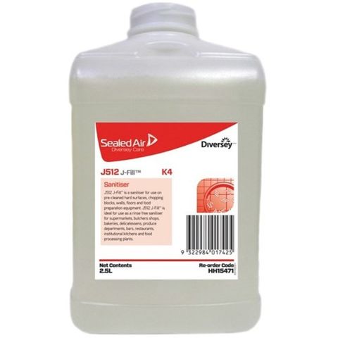Diversey J-Fill No Rinse Sanitiser 2.5L Ultra Concentrate