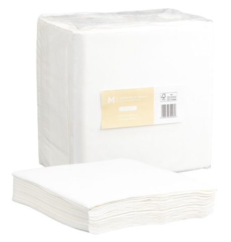 Matthews Quilted Dinner Napkins 1/4 Fold White 400mmx400mm 2 Ply 100pack