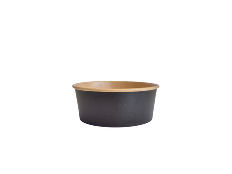 Noir 750Ml Black Wide Paper Salad Bowl Med 150Dia 59mmH