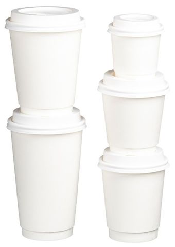 Double Wall Universal PE Paper Cups - White, 6oz, 230ml (500) *80mm Diameter