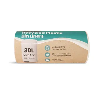 27L Medium Recycled Bin Liners (White)