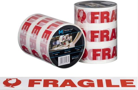 Message Tape Fragile - White/Red, 48mm x 100m x 50mu (36)