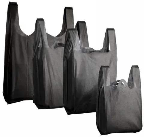 Woven Carry Bag Small Black, 210mm x 125mm x 290mm, 30gsm 300x