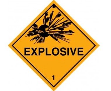 DG Label Explosive 1.0 Yellow/Black, 99mm x 99mm