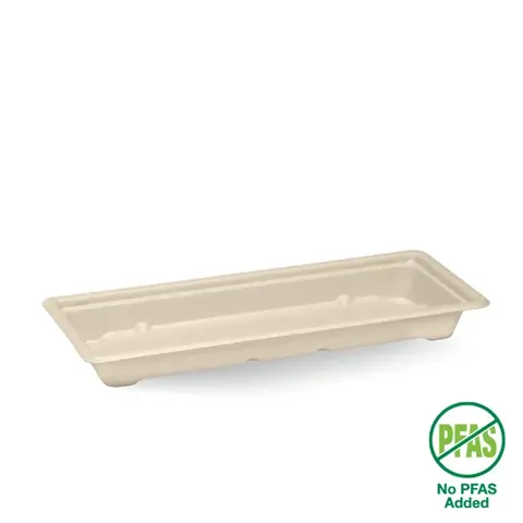 Biopak Long Plant Fibre Sushi Tray 100 units per slve