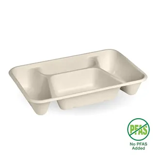 Biopak 4-Compartment Natural Plant Fibre Takeaway Base 150 units per slve