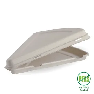 Biopak 9in Natural Plant Fibre Pizza Slice Clamshell 125 units per slve