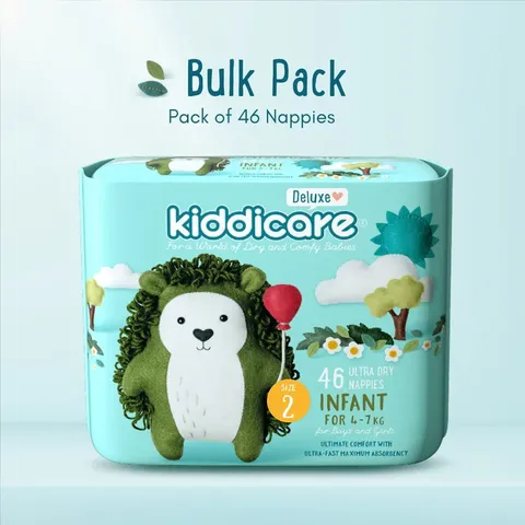 Kiddicare Infant Nappy Deluxe 46's Size 2 = 4-7kg
