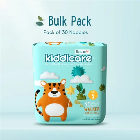 Kiddicare Walker Nappy Deluxe 30's Size 5 = 13-18kg