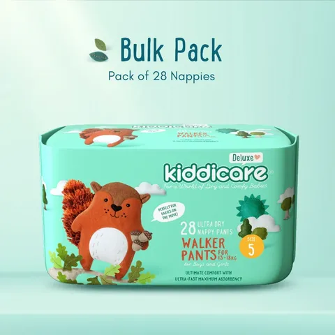 Kiddicare Walker Pants Deluxe Nappy 28's Size 5 = 13-18kg