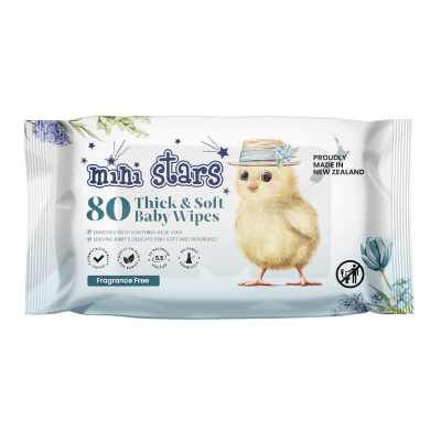 Kiddicare Ministars Softlid Bay Wipes Fragrance Free 80pk