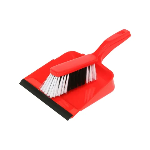 Edco Dust Pan & Brush Set- Red