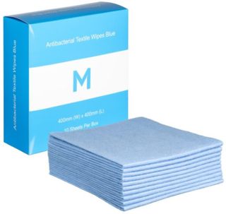 Matthews Blue Textile Wipes Antibacterial 400x400mm10 pk